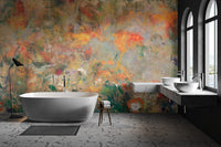Hand-painted floral texture mural for bold walls
