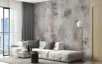 Neutral grey concrete wallpaper for versatile decor
