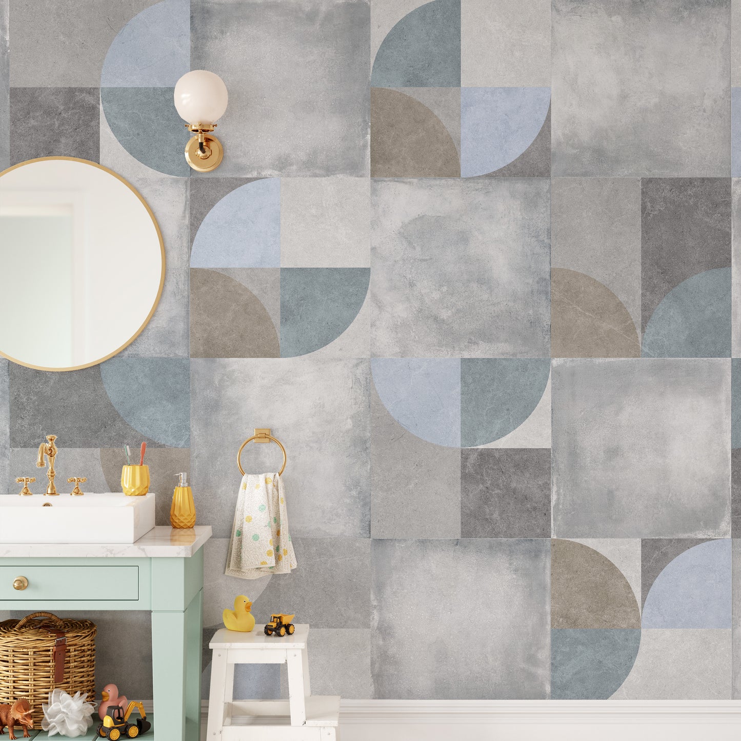 Elegant contemporary circles wallpaper style
