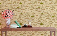 Decorative wallpaper showcasing a scenic nature walk pattern
