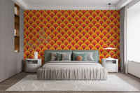 Eye-catching orange arch wallpaper for walls

