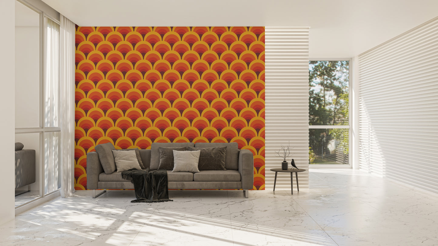 Unique bold arch mural wallpaper pattern
