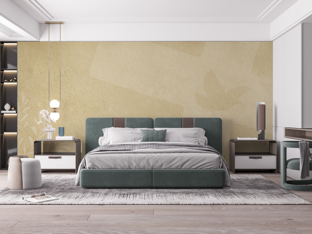 Olive peace dove mural for calming decor