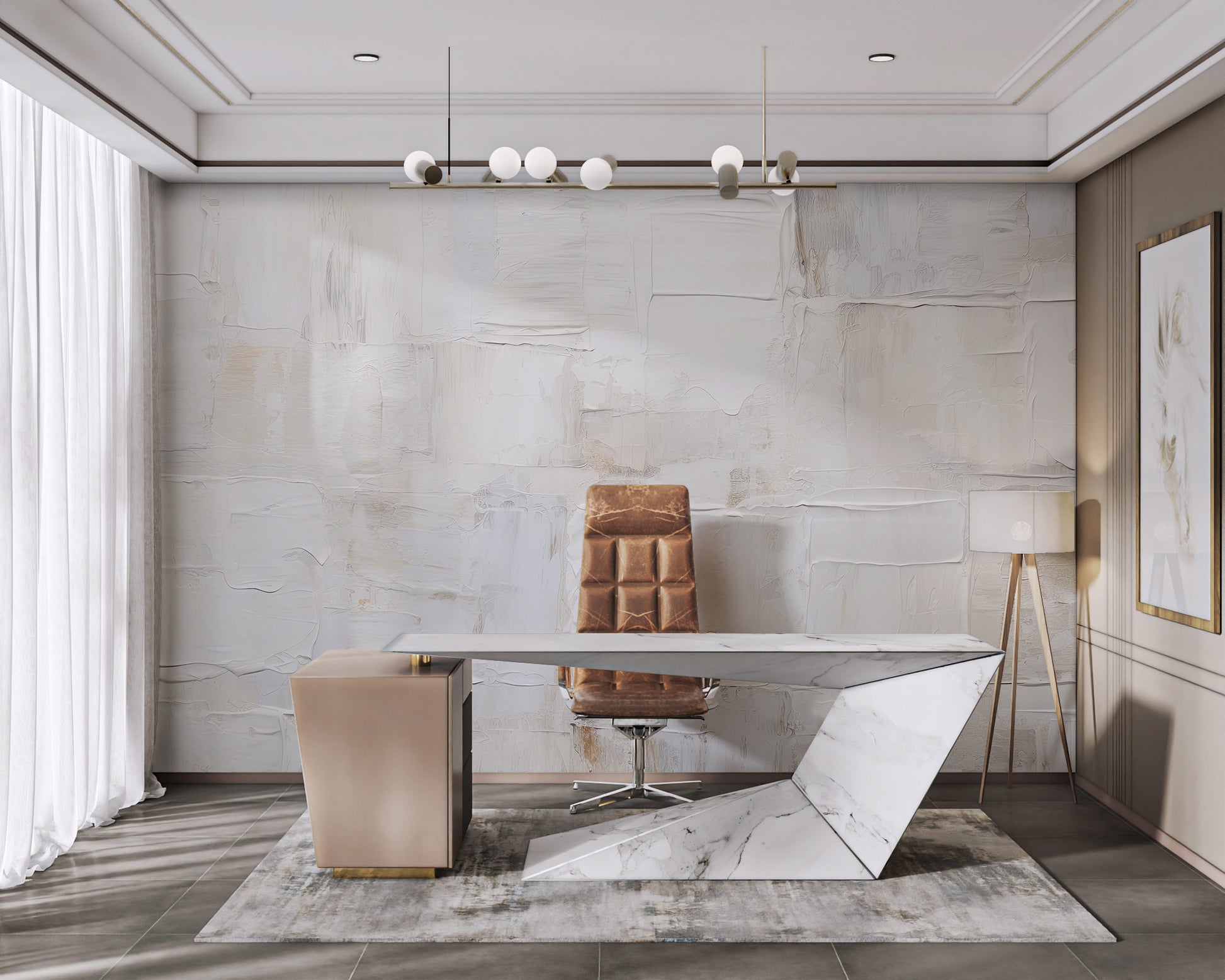 Contemporary white textured wallpaper with natural look
