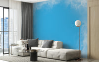 Artistic clouds mural for calming ambiance
