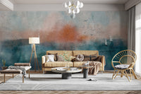 Sunset Seascape Watercolor Wallpaper Mural