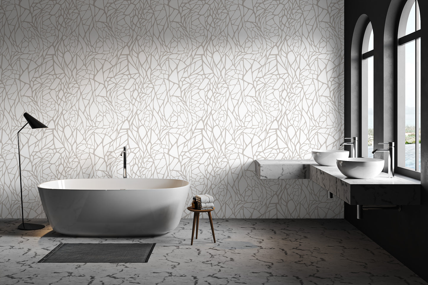 Elegant linear pattern wall covering
