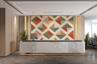 Boho-inspired geometric wallpaper with abstract patterns
