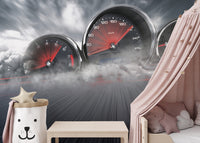 High-speed racing mural for home walls
