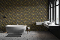 Elegant Gold Shell Design Wallpaper
