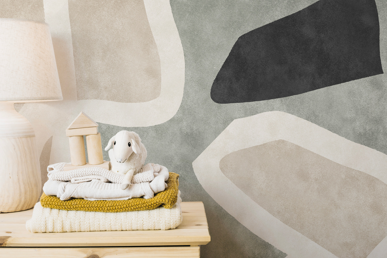 Golden Hues Abstract Mural