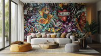 Modern tattoo wall mural with striking visuals
