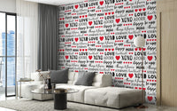 Heartfelt love expressions mural for walls
