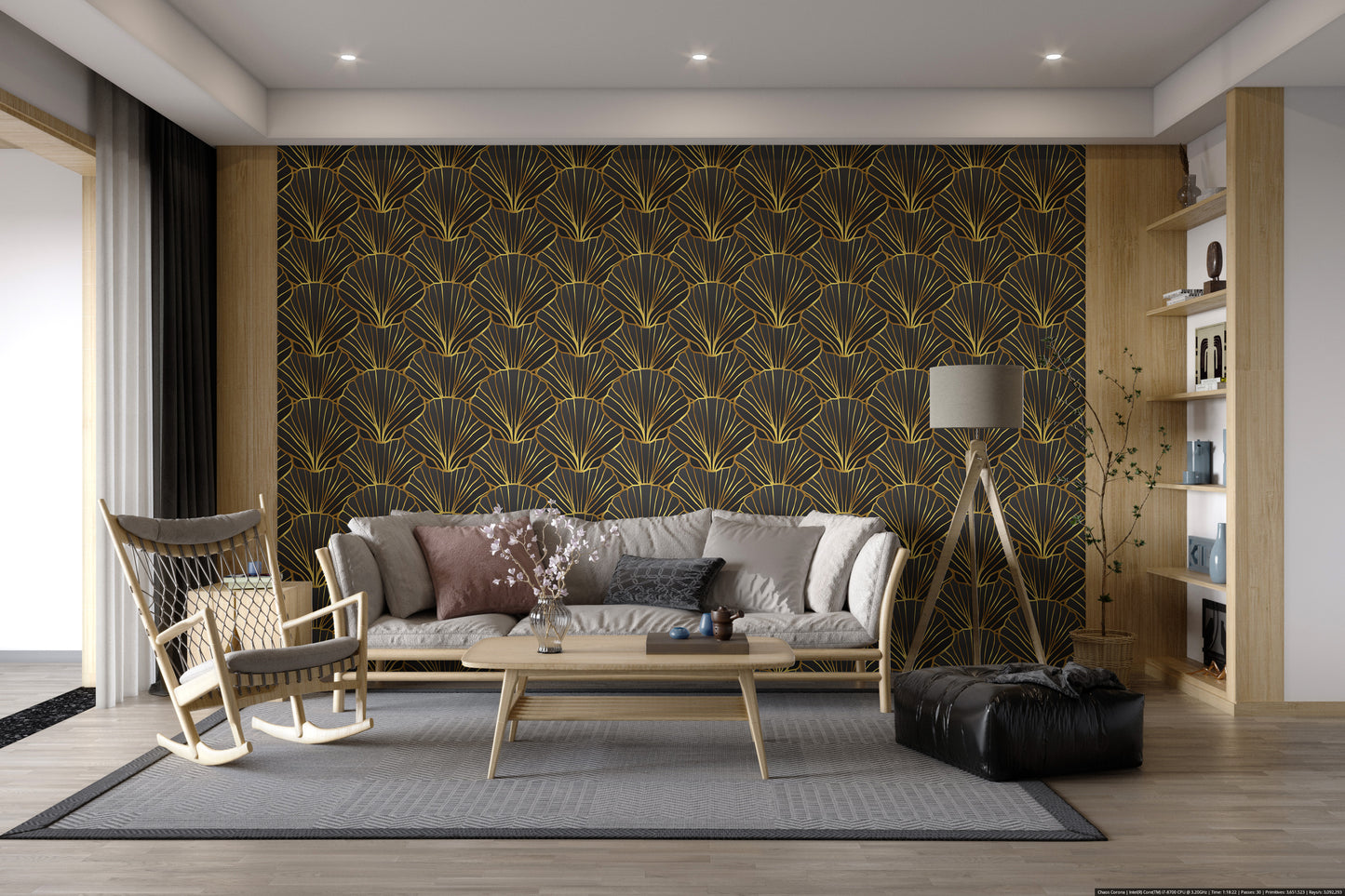 Vintage Art Deco Style Wallpaper
