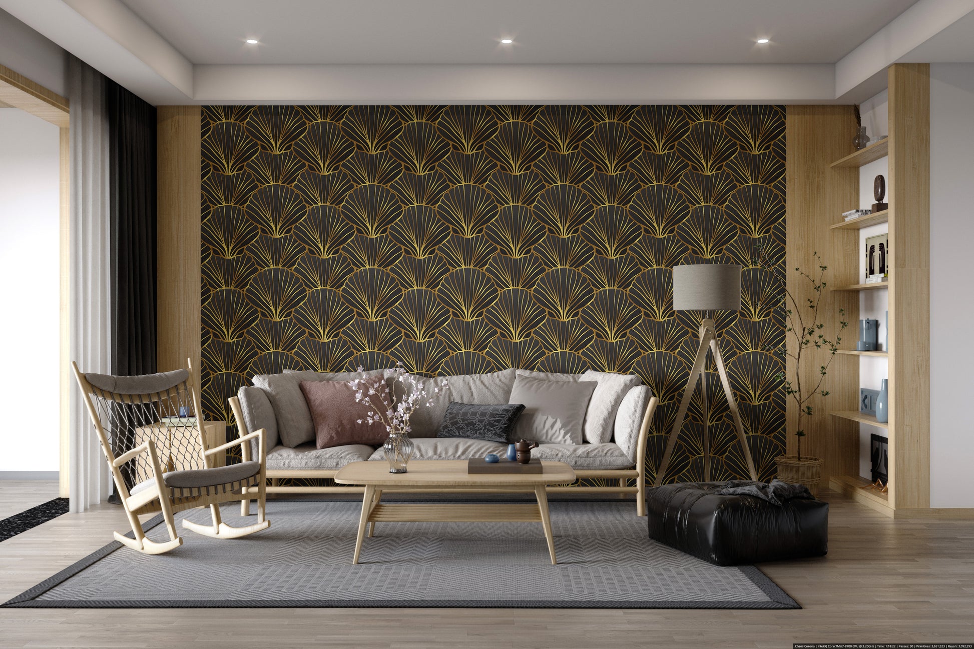 Vintage Art Deco Style Wallpaper
