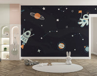 Planets and galaxies mural for young explorers
