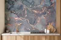 Oceanic flow mural for coastal-inspired decor
