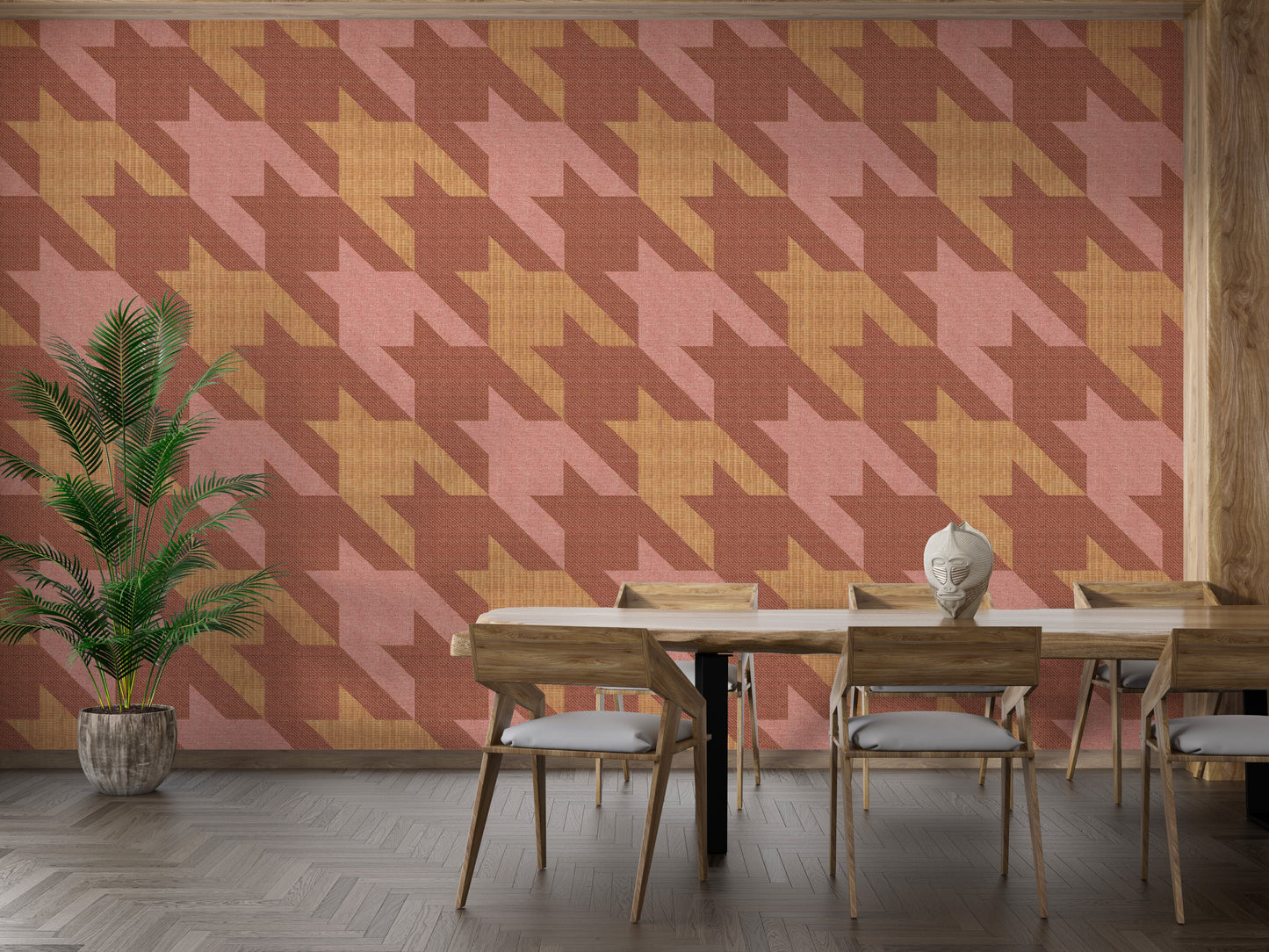 Classic Houndstooth Pattern Wallpaper Mural