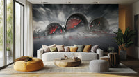 Dynamic racing speeds mural for interiors
