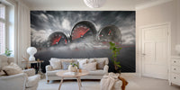Fast-paced racing mural for sports rooms
