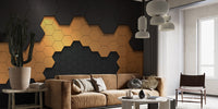 Sophisticated black gold chic wall mural art
