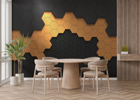 Elegant chic black gold wall mural design
