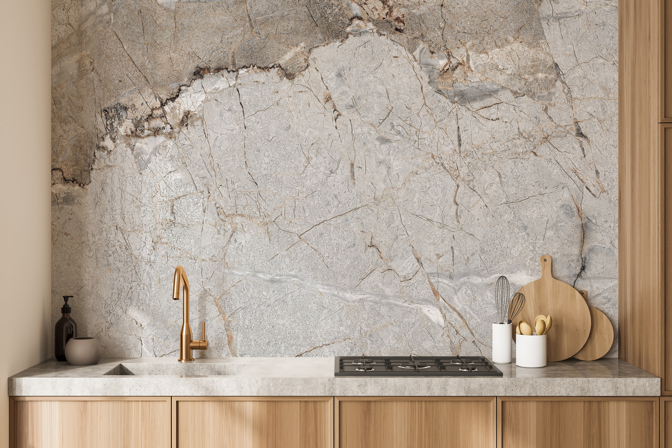 Elegant veined marble mural for interiors