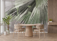Lush tropical leaf wallpaper mural decor
