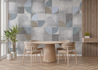 Unique contemporary circles wallpaper mural
