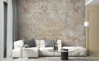 Vintage-inspired wall mural in sepia tones
