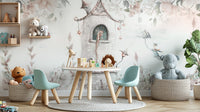 Whimsical castle mural for fantasy spaces
