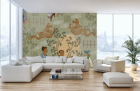 Traditional tea ceremony mural for interiors
