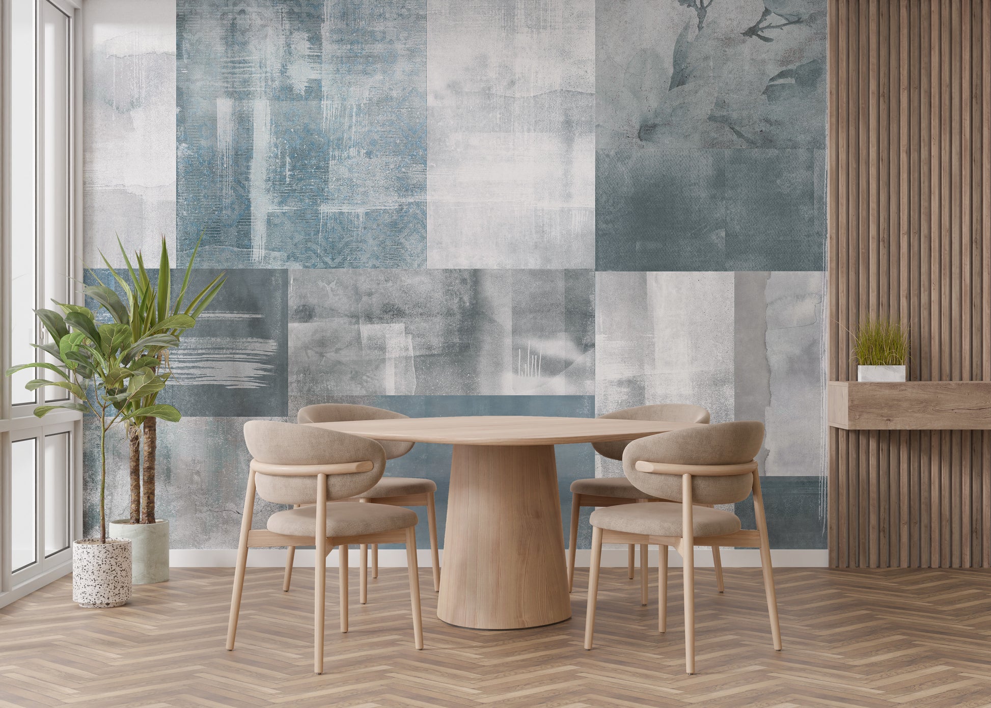 Vintage-inspired mural for stylish decor
