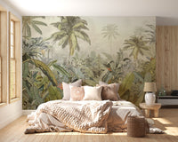 Refreshing tropical canopy wall mural design
