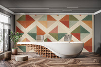 Scandinavian-style triangle pattern wallpaper
