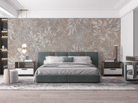 Elegant autumn leaves mural for decor

