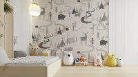 Dreamy forest road mural for magical spaces
