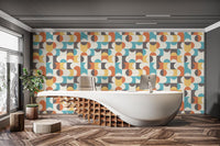 Retro abstract pattern wallpaper decor
