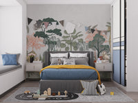 Wildlife wallpaper perfect for a kids' tropical-themed room
