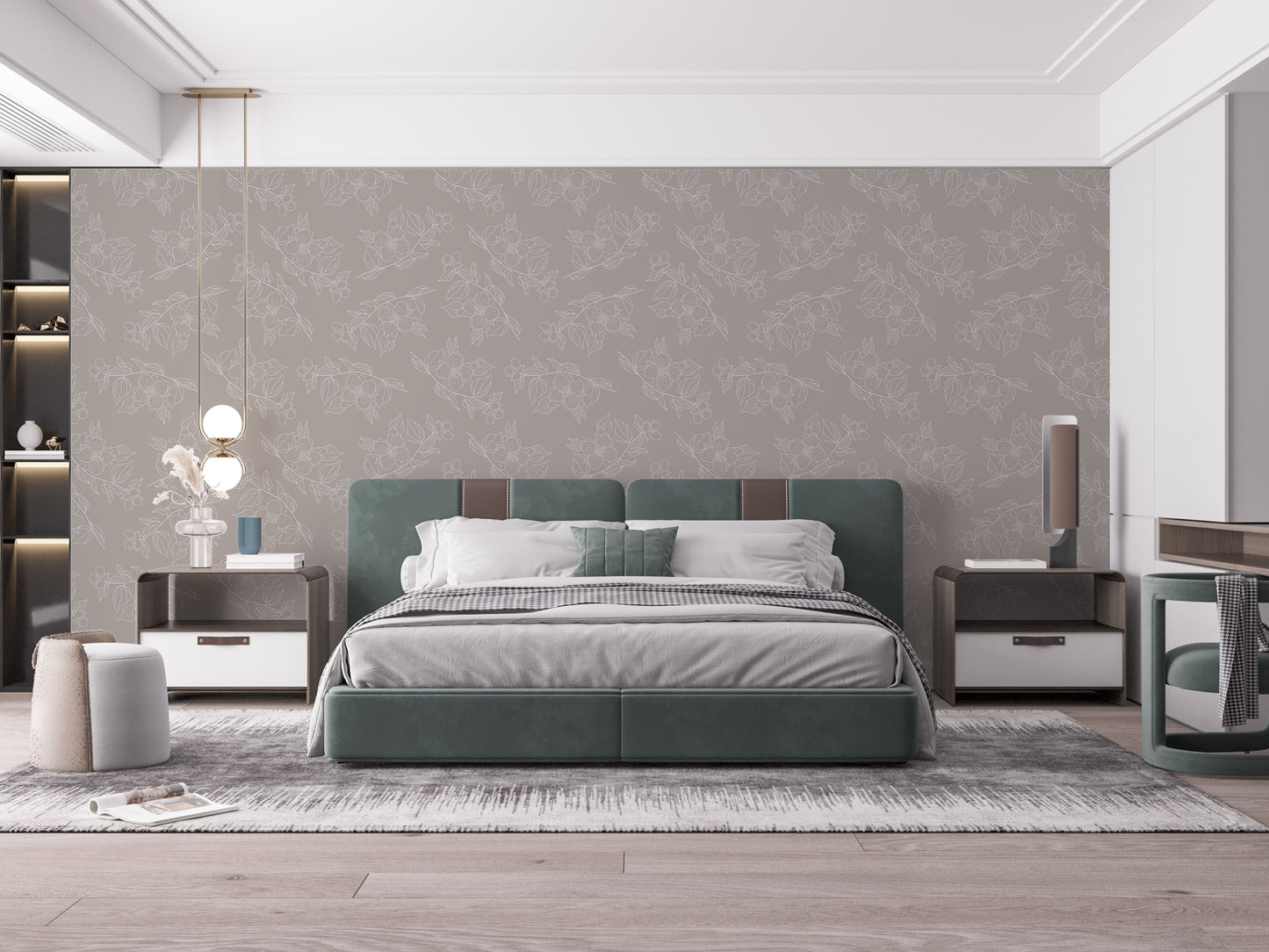 Floral jasmine wallpaper adds natural beauty
