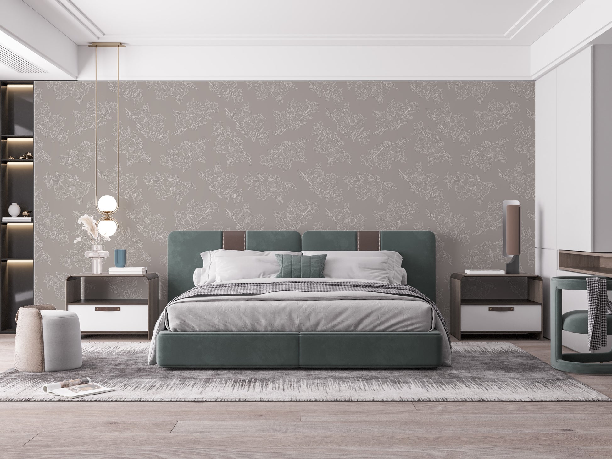 Floral jasmine wallpaper adds natural beauty
