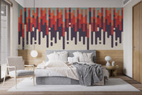 Retro-inspired wallpaper mural art
