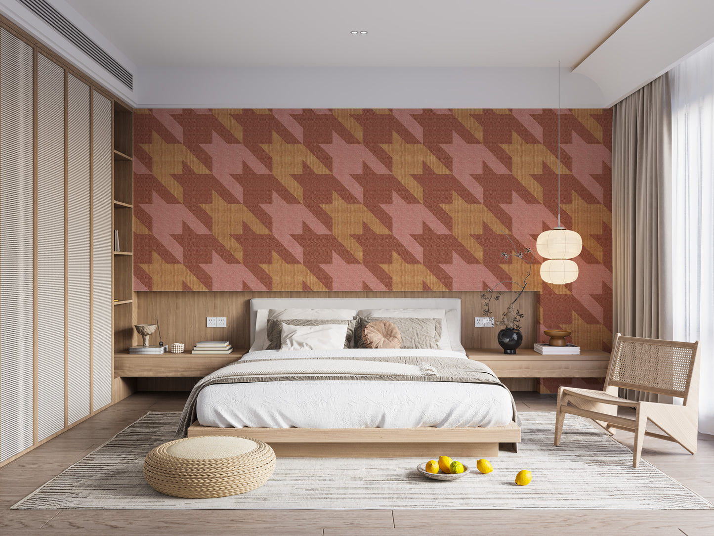 Classic Houndstooth Pattern Wallpaper Mural