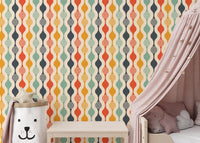 Bright and colorful retro swirl wallpaper.
