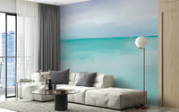 Scenic coastal harmony mural for interiors.
