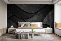 Unique Black 3D Wave Wall Art
