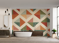 Minimalist chevron wall covering in muted shades
