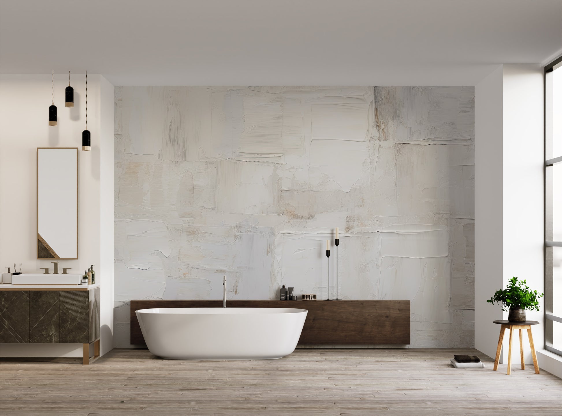 Rustic white texture wallpaper with modern appeal
