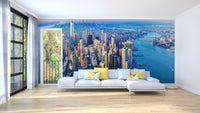 Manhattan Skyline Wall Mural with River View