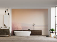 Peachy mist lake wallpaper mural
